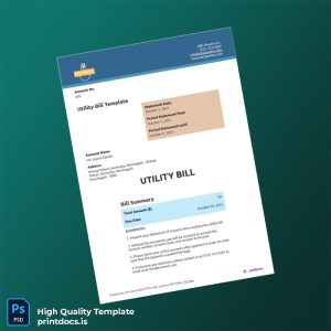 ABC Powers Inc Editable Utility Bill Template in Word and PDF formats
