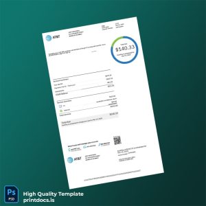 AT T Editable Utility Bill Template in Word and PDF formats
