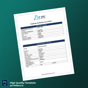 Printable Aclire Information Services Employment Verification Letter Template (Word & PDF) Image Preview - PrintDocs