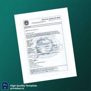 Printable Afghanistan Ayanda Sara Productions Employment Verification Letter Template (Word & PDF) Image Preview - PrintDocs