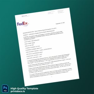 Printable Afghanistan Morale Welfare Activities Employment Verification Letter Template (Word & PDF) Image Preview - PrintDocs