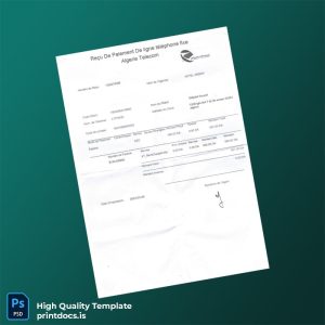 Algeria Alg Rie T L Com Editable Utility Bill Template in Word and PDF formats