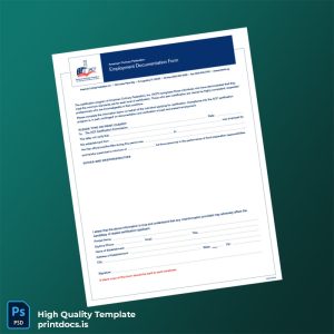 Printable American Culinary Federation Employment Verification Letter Template (Word & PDF) Image Preview - PrintDocs