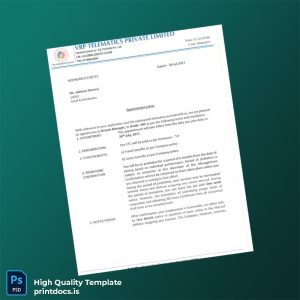 Printable Appointment Letter Template (Word & PDF) Image Preview - PrintDocs