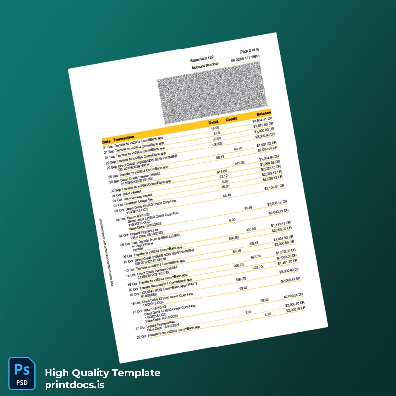 Australia Document Type Template in Word and PDF formats page 2
