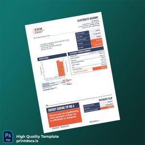 Australia ERM Power Retail Pty Ltd Editable Electricity Bill Template in Word and PDF formats