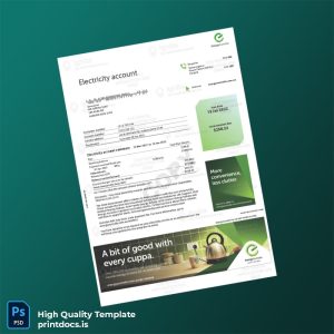 Australia EnergyAustralia Editable Electricity Bill Template in Word and PDF formats