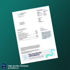 Australia Momentum Energy Editable Electricity Bill Template in Word and PDF formats