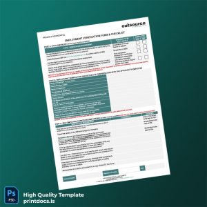 Printable Australia Outsource Financial Employment Verification Letter Template (Word & PDF) Image Preview - PrintDocs
