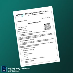 Printable Australia We Employment Verification Letter Template (Word & PDF) Image Preview - PrintDocs