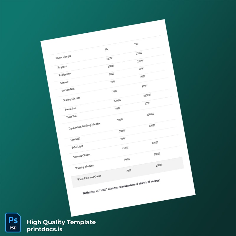 BEEE Editable Electricity Bill Template in Word and PDF formats page 3
