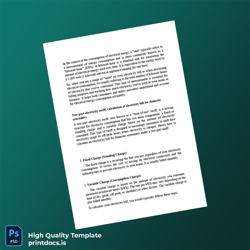 BEEE Editable Electricity Bill Template in Word and PDF formats page 4