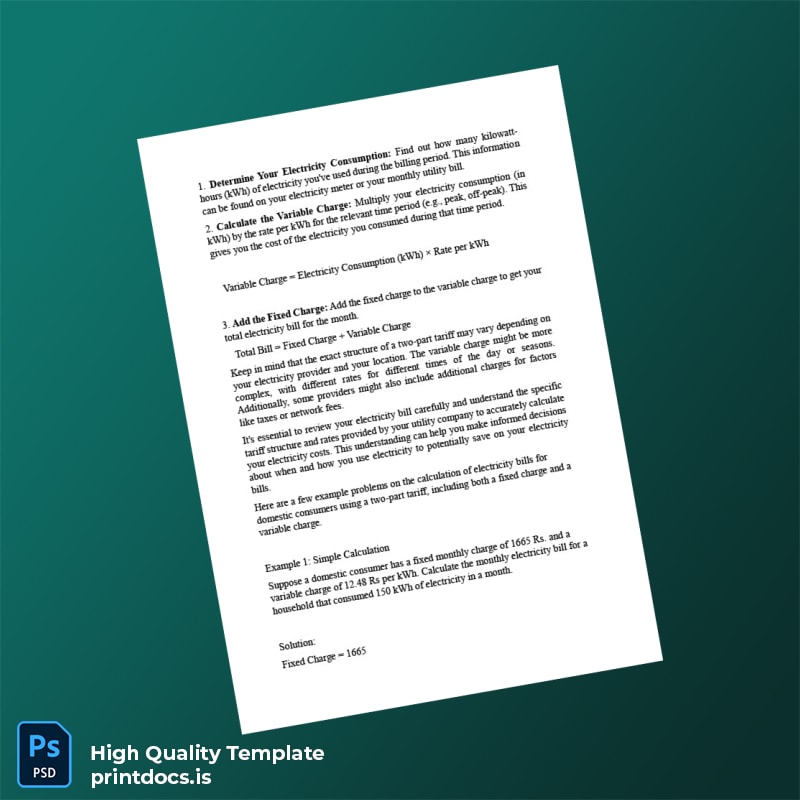 BEEE Editable Electricity Bill Template in Word and PDF formats page 5