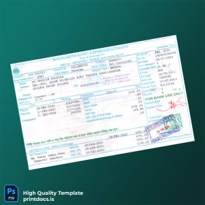 Bangladesh Bogra Sadar Editable Utility Bill Template in Word and PDF formats