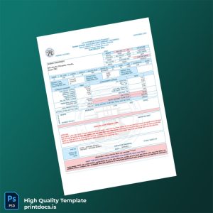 Bangladesh Dhaka Power Distribution Company Ltd Editable Electricity Bill Template in Word and PDF formats