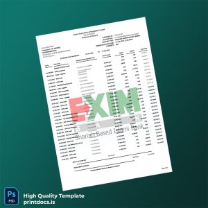 Bangladesh Export Import Bank of Bangladesh Limited Bank Statement Template in Word and PDF formats