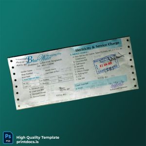 Bangladesh KARIMULLAH MARKET Editable Utility Bill Template in Word and PDF formats