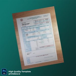 Bangladesh Protibondhi School Editable Electricity Bill Template in Word and PDF formats