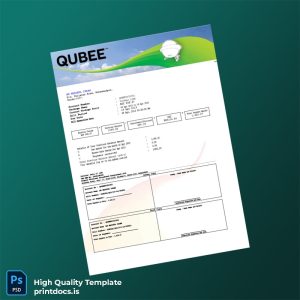 Bangladesh Qubee Editable Utility Bill Template in Word and PDF formats