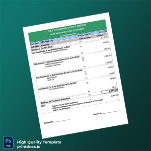 Bank Reconciliation Template in Word and PDF formats