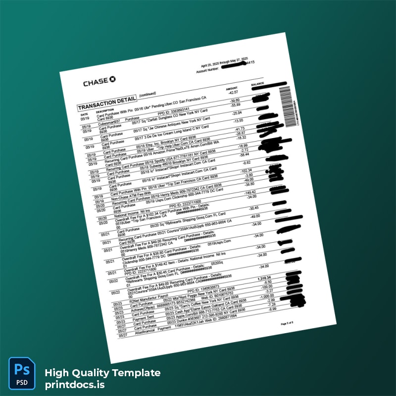 Bank Statement 2 Template in Word and PDF formats page 5