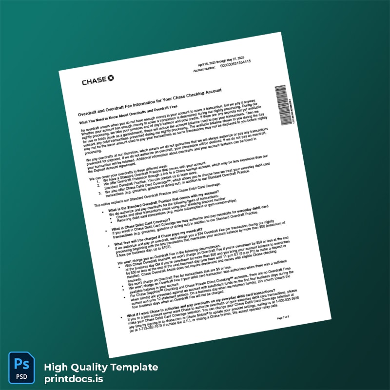 Bank Statement 2 Template in Word and PDF formats page 7