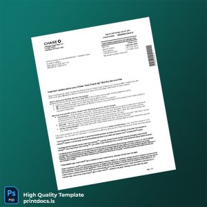 Bank Statement 3 Template in Word and PDF formats