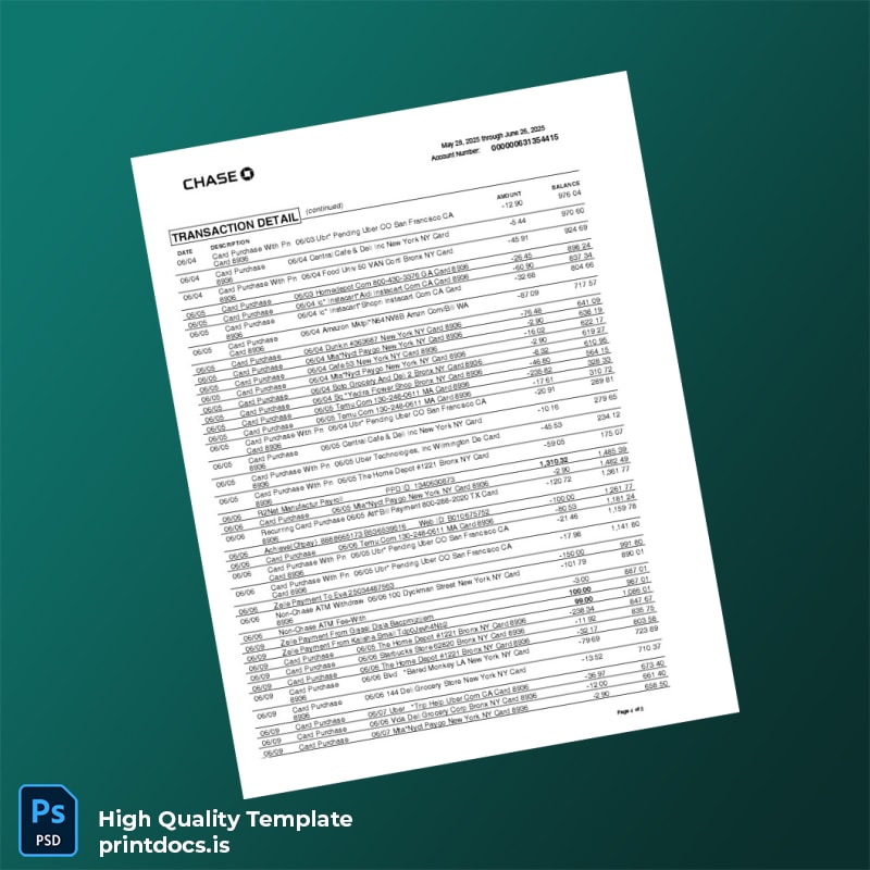Bank Statement 3 Template in Word and PDF formats page 4