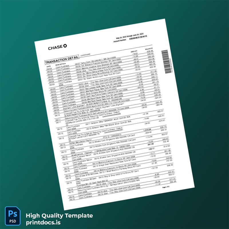 Bank Statement 3 Template in Word and PDF formats page 5