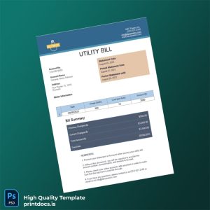 Belgium ABC Powers Editable Utility Bill Template in Word and PDF formats