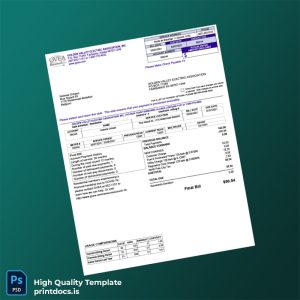 Belgium Golden Valley Electric Association Editable Electricity Bill Template in Word and PDF formats