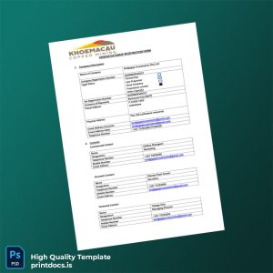 Printable Botswana Vendor Registration Form Template (Word & PDF) Image Preview - PrintDocs