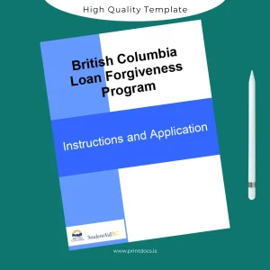 Printable British Columbia Student Aid BC Employment Verification Letter Template (Word & PDF) Image Preview - PrintDocs