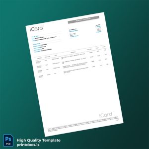 Bulgaria iCard Bank Statement Template in Word and PDF formats