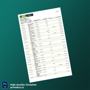 Burundi KCB Bank Statement Template in Word and PDF formats