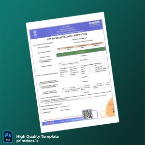 Printable Business Registration Certificate Template (Word & PDF) Image Preview - PrintDocs