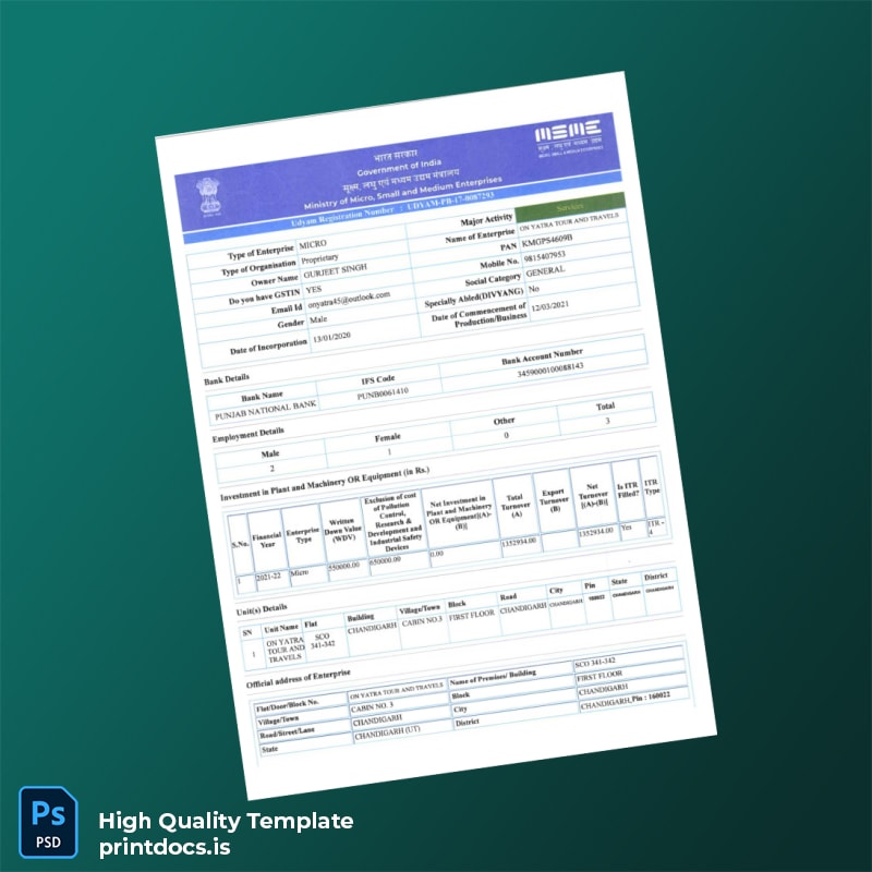 Printable Business Registration Certificate Template in Word and PDF formats page 2 Image Preview - PrintDocs