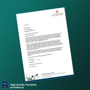 Printable Canada Altimetrik Canada Corp Employment Verification Letter Template (Word & PDF) Image Preview - PrintDocs