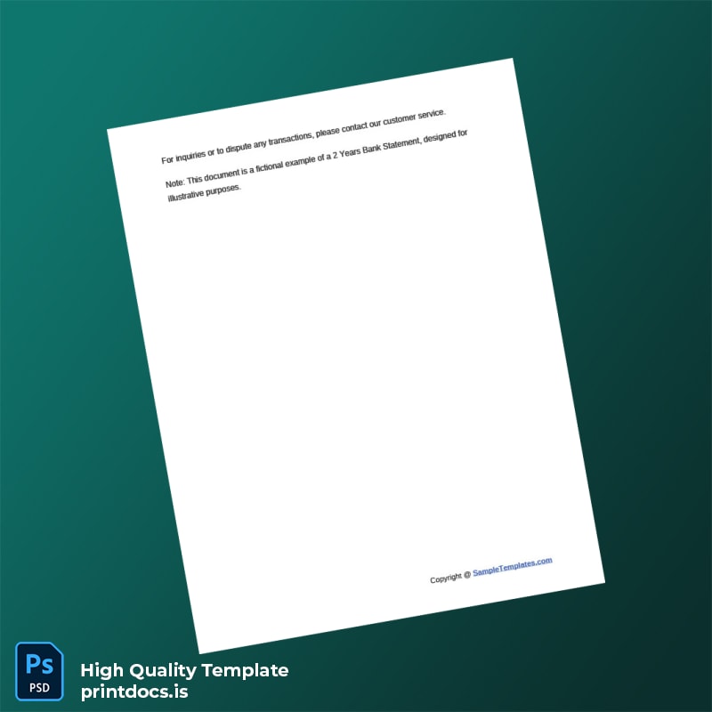 Canada Bank of Canada Bank Statement Template in Word and PDF formats page 2