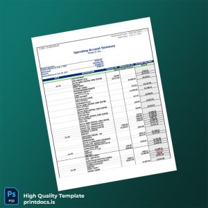 Canada CIBC Business Account Statement Template in Word and PDF formats