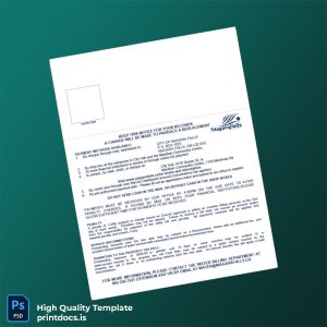 Canada City Of Niagara Falls Editable Water Bill Template in Word and PDF formats