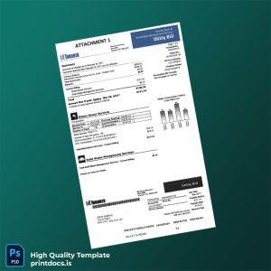 Canada City Of Toronto Editable Utility Bill Template in Word and PDF formats