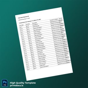 Canada Editable Fake Bank Statement Template in Word and PDF formats