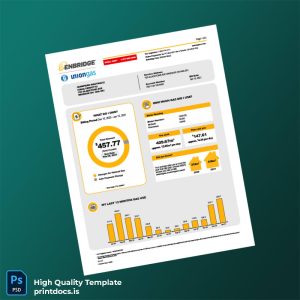 Canada Enbridge Gas Union Gas Editable Gas Bill Template in Word and PDF formats