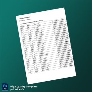 Canada Fake Bank Statement Template in Word and PDF formats