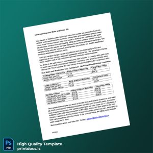 Canada Region Of Waterloo Editable Water Bill Template in Word and PDF formats