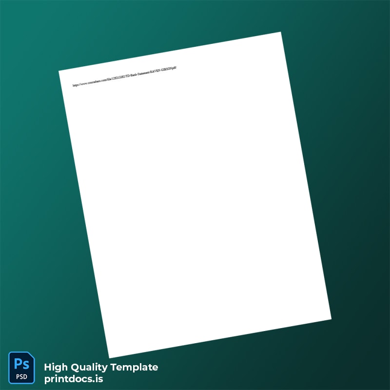 Canada TD Bank Statement Template in Word and PDF formats page 3