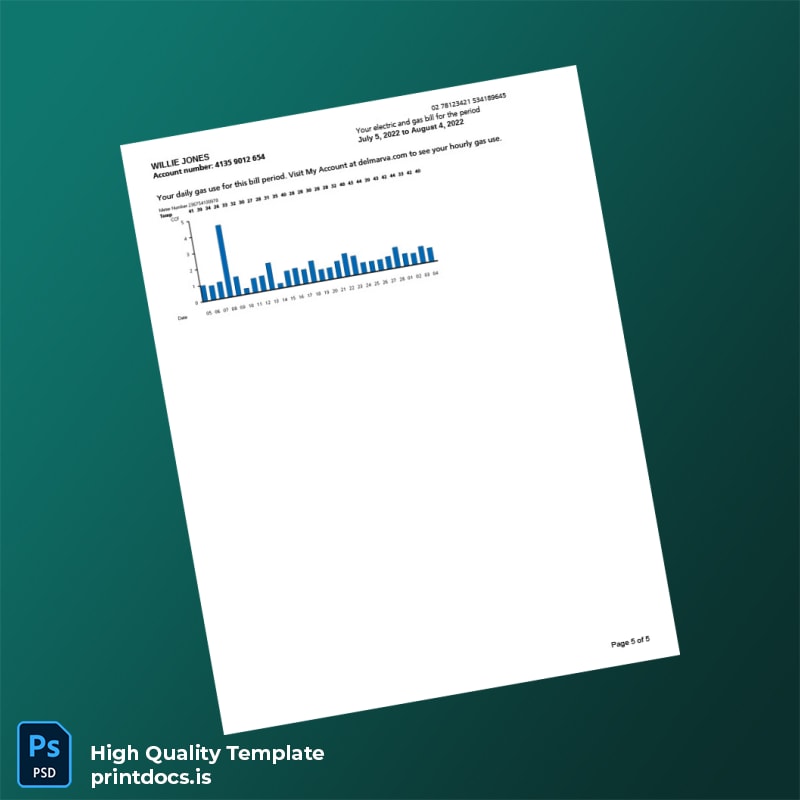 Delaware Power Company Editable Utility Bill Template in Word and PDF formats page 5