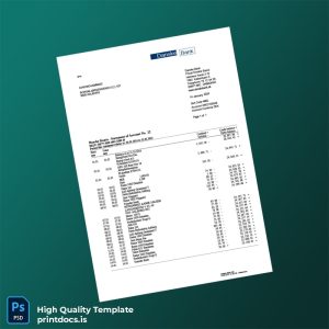 Denmark Danske Bank Statement Template in Word and PDF formats