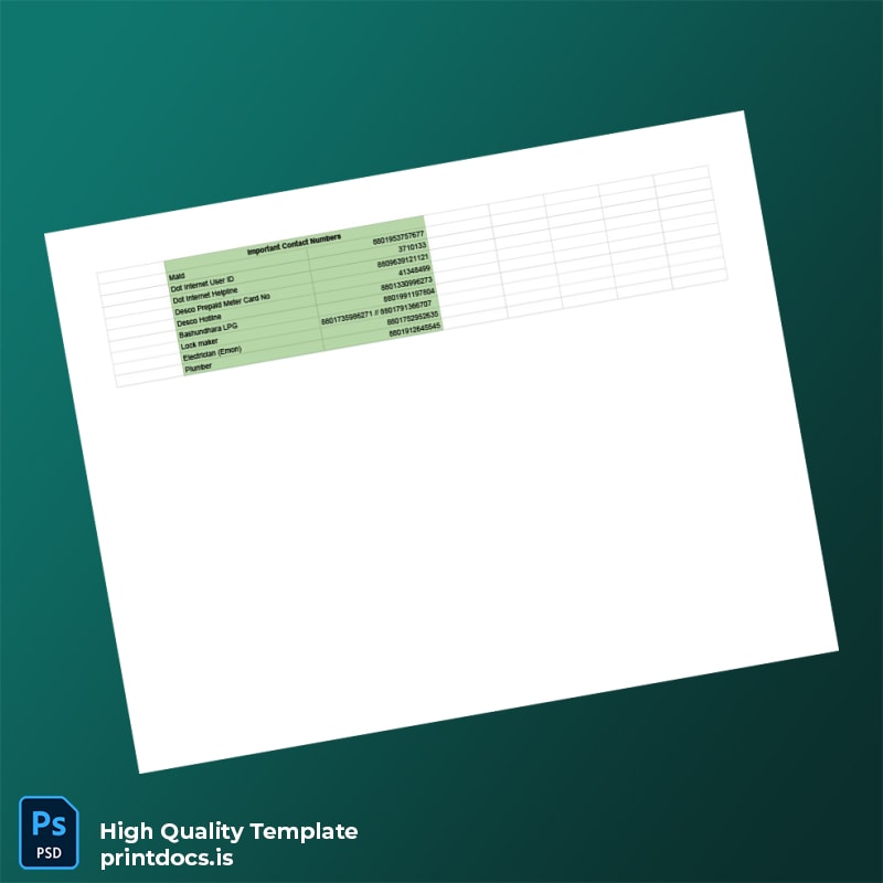 Desso Editable Utility Bill Template in Word and PDF formats page 2